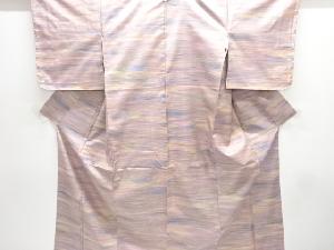 アンティーク　霞模様織り出し手織り紬着物